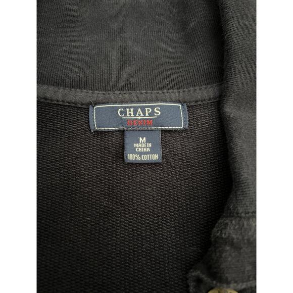 CHAPS Women’s Navy Blue 100% Cotton Jacket Size M Pockets Buttons. - Picture 3 of 9